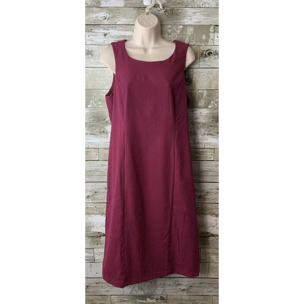 Koret Womens Burgundy Sleeveless Velvet Feel Sheath Dress Size 6